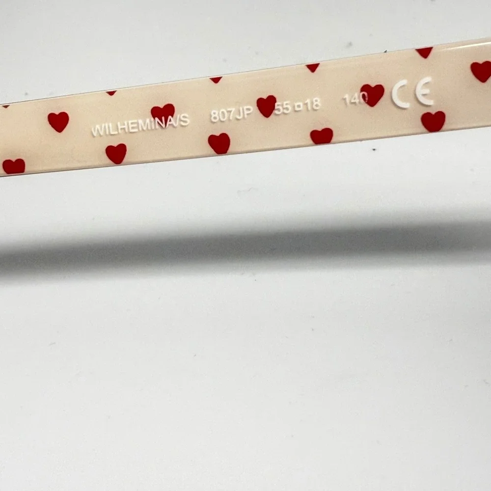 Kate Spade Wilhemina/S Sunglasses Black Square Heart Pattern 807JP 55-18-140